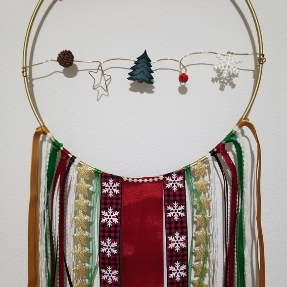 🌸 Medium One-of-a-kind Handmade Christmas Boho Dream Catcher Wall Home Decor - Picture 4 of 5